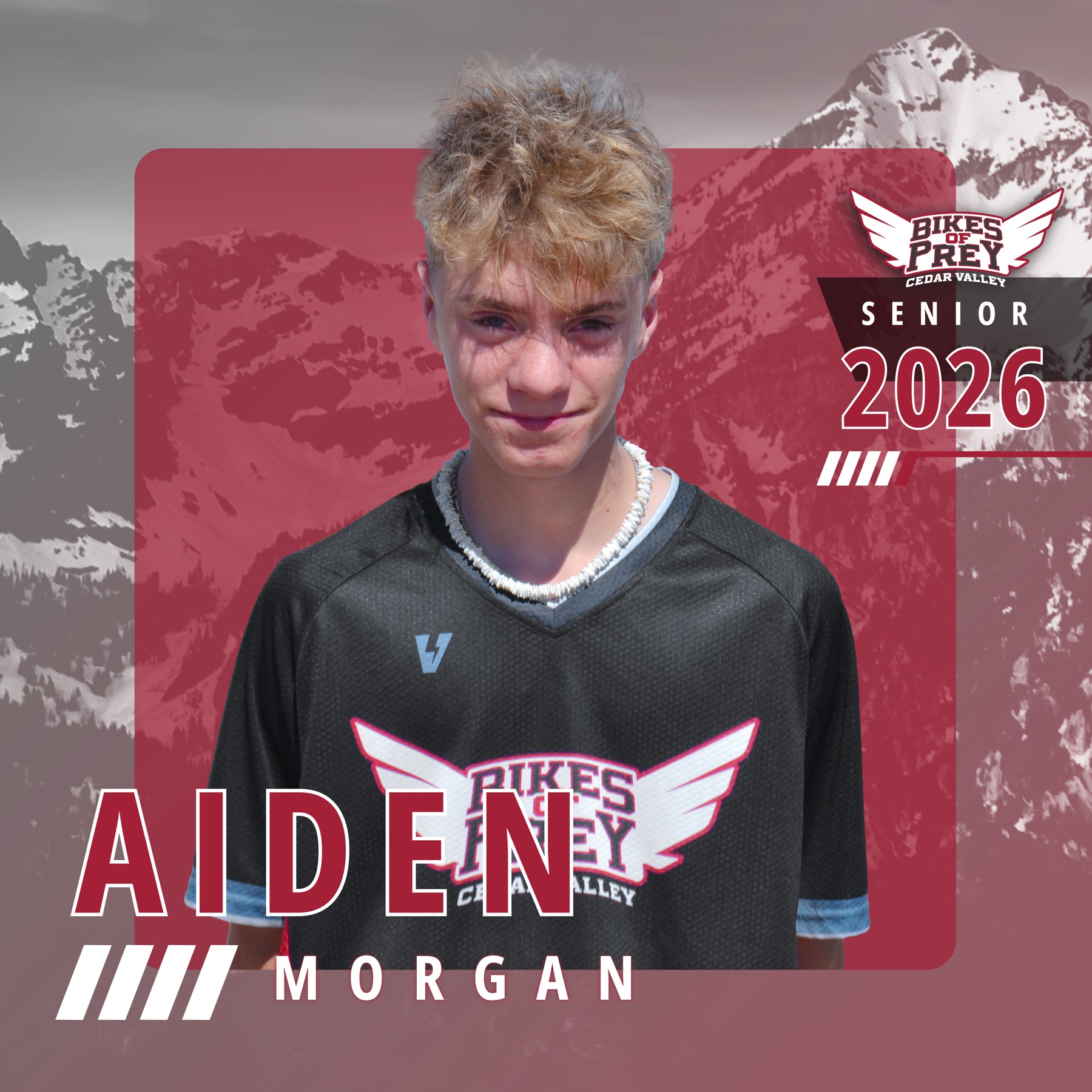 Cedar Valley MTB team captain portrait, 2026
