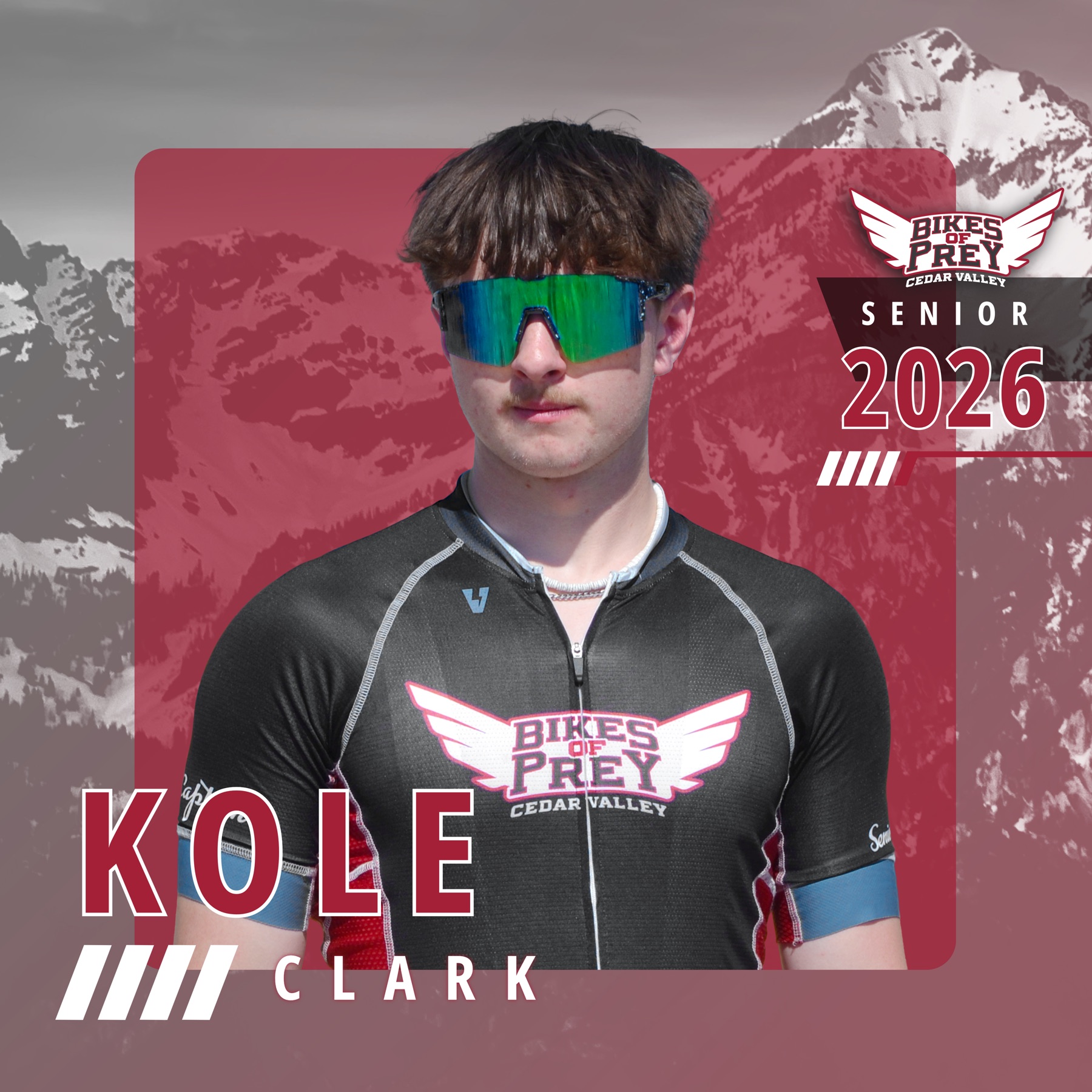 Cedar Valley MTB team captain portrait, 2026