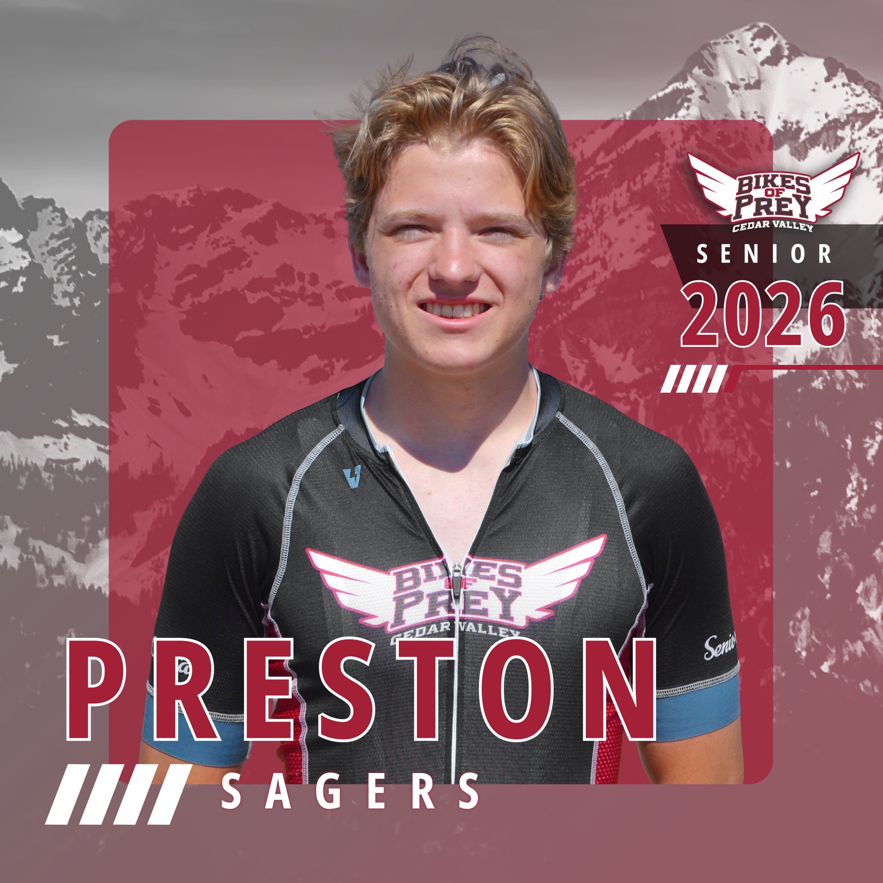 Cedar Valley MTB team captain portrait, 2026